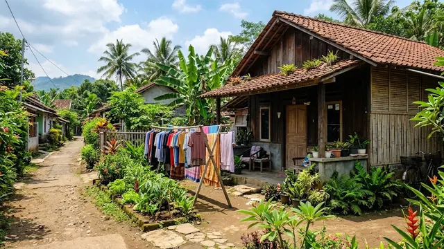 Desain Rumah dengan Kebun dan Area Jemur dalam Satu Lahan/AI Generated