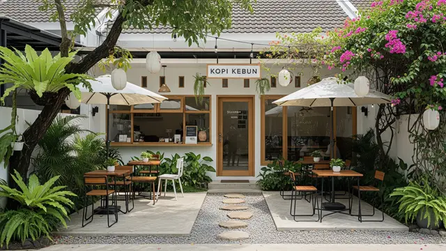 Inspirasi Warung Kopi Kecil Depan Rumah Ala Cafe Kebun/Gemini AI