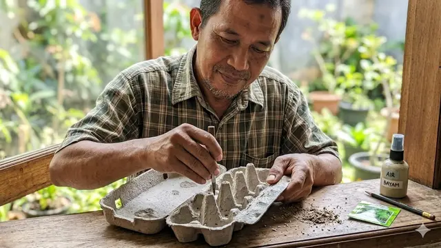Cara Membuat Hidroponik dari Rak Telur
