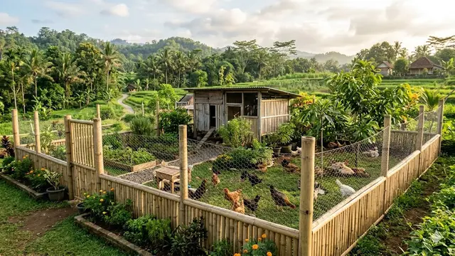 Desain Kebun Ayam dengan Pagar Tinggi