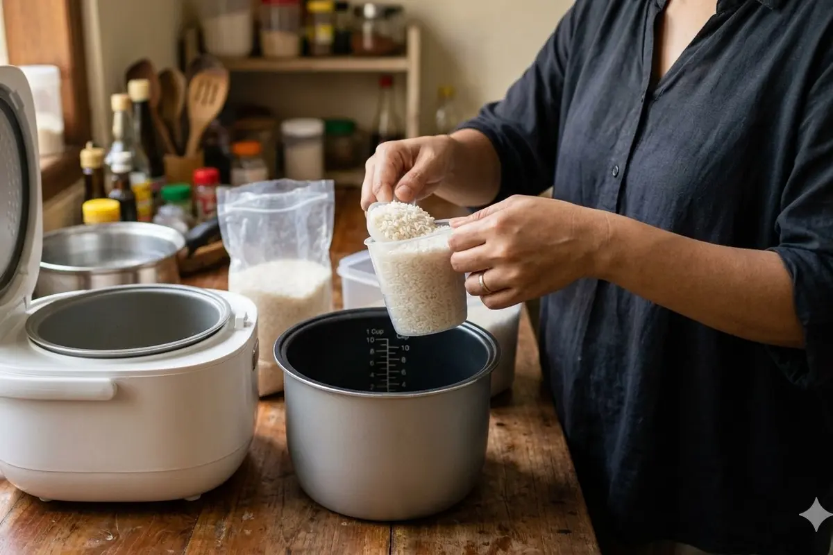 Masak Nasi Pakai Magic Com (Foto: Gemini AI)
