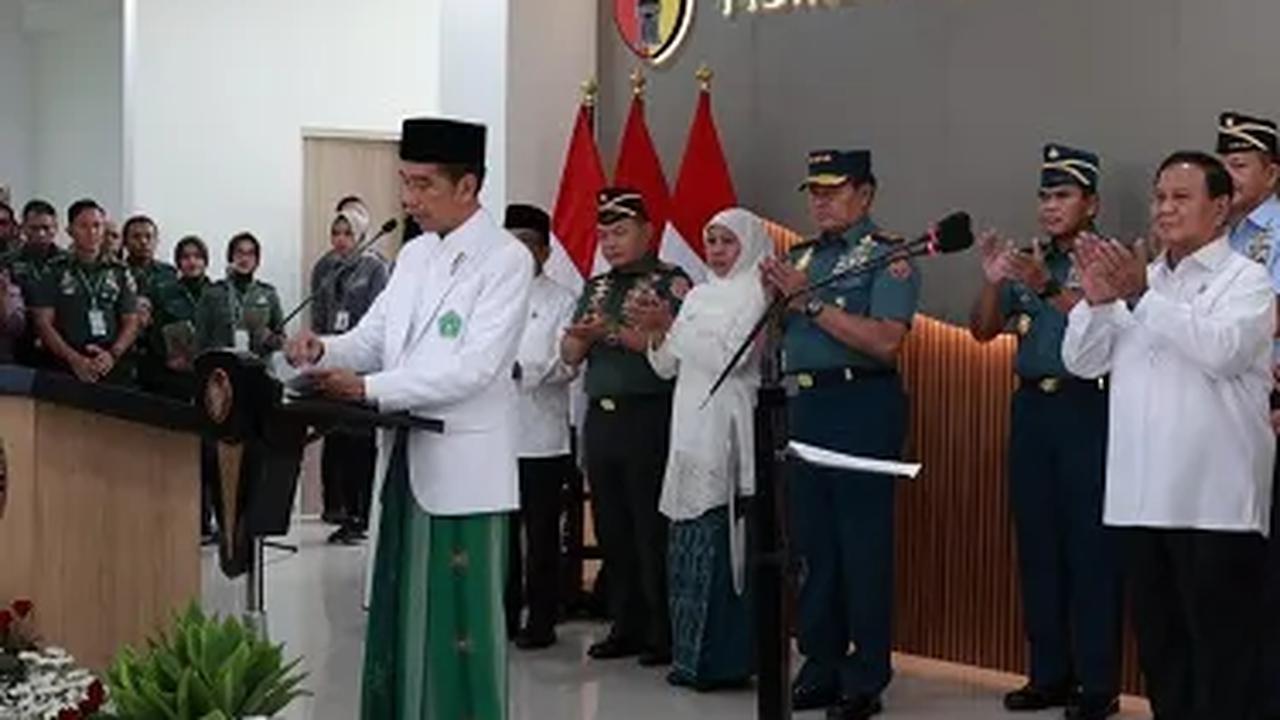 Momen Jokowi Didampingi Prabowo-Khofifah Resmikan Dua Rumah Sakit TNI di Surabaya