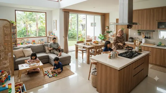 Rumah family friendly yang bisa dicoba dan benar-benar dirancang untuk kenyamanan keluarga model rumah dengan konsep open plan
