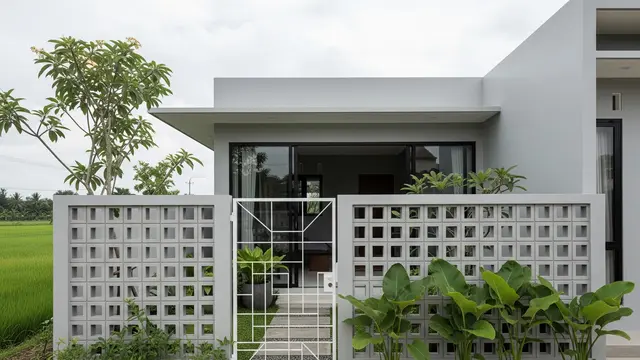 Pagar Rumah Desa Modern Tapi Tetap Alami/Gemini AI