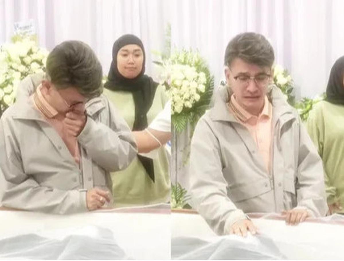 Potret Ruben Onsu Datangi Rumah Duka Ayah Sarwendah, Tak Kuasa Tahan Air Mata