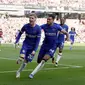 Pemain Chelsea, Cole Palmer merayakan gol setelah menjebol gawang Burnley dalam lanjutan Liga Inggris 2023/2024 di Stadion Turf Moor, Burnley, Sabtu (7/10/2023) malam WIB. (Richard Sellers/PA via AP)