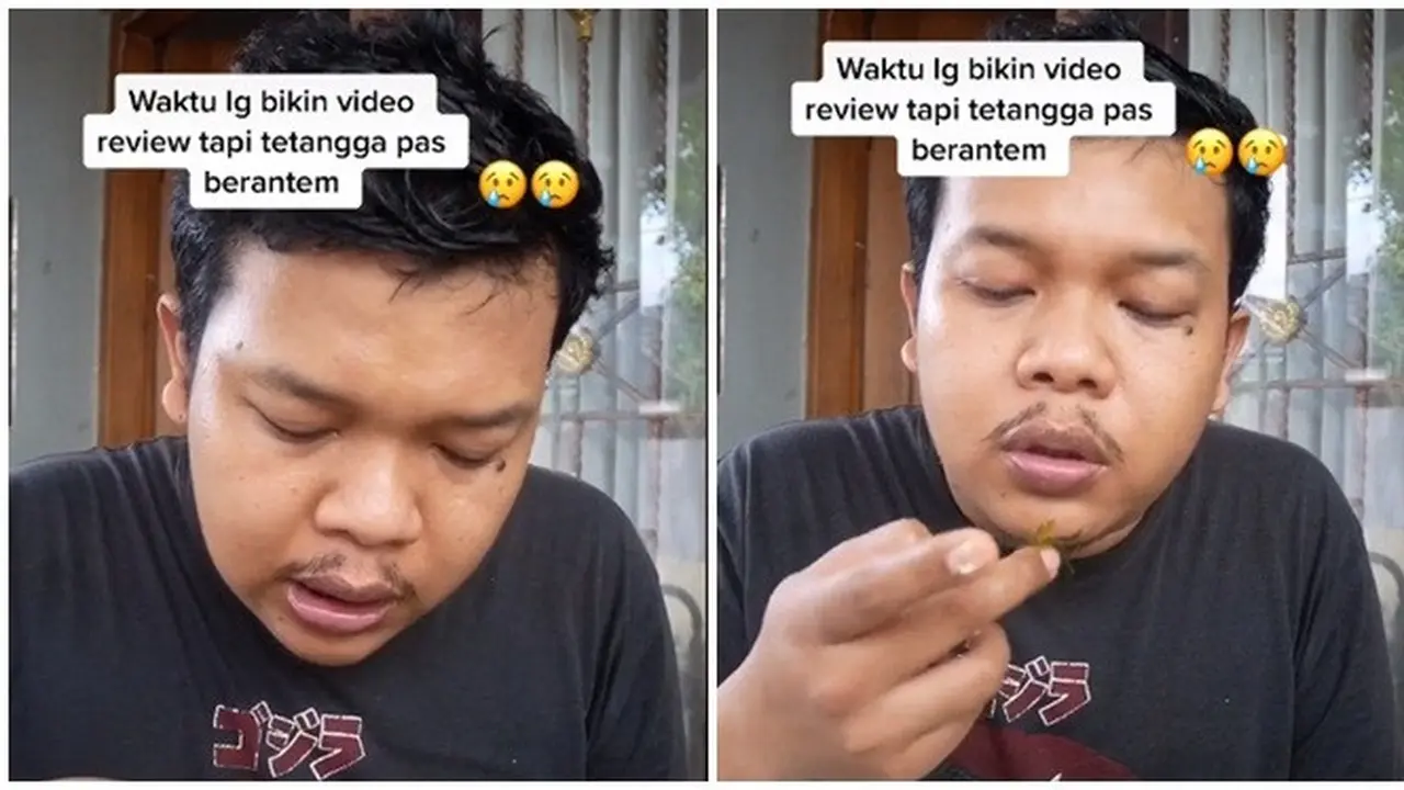 Aksi Pria Tetap Santai Review Makanan saat Tetangga Berantem Ini Bikin Tepuk Jidat