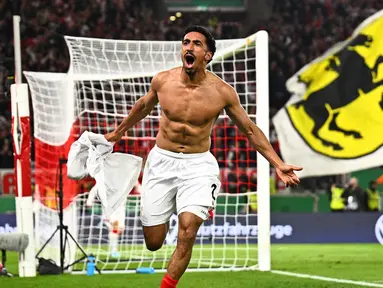 Tiago Tomas berhasil menjadi pencetak gol penentu kemenangan VfB Stuttgart dalam laga semifinal DFB Pokal melawan Freiburg, Kamis (23/04/2026) waktu setempat. (AP Photo/DPA/Tom Weller)