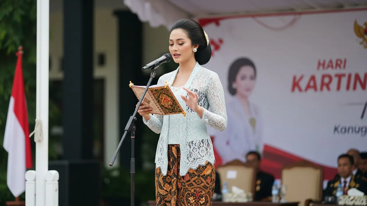 Ilustrasi Membaca Puisi tentang Hari Kartini/Gemini AI