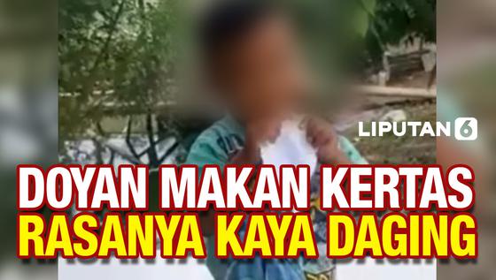 VIDEO: Viral Bocah Doyan Makan Kertas, Rasanya Kaya Daging