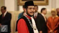 Ketua Mahkamah Konstitusi Anwar Usman sebelum pengucapan sumpah sebagai Hakim Konstitusi (Liputan6.com/Faizal Fanani)