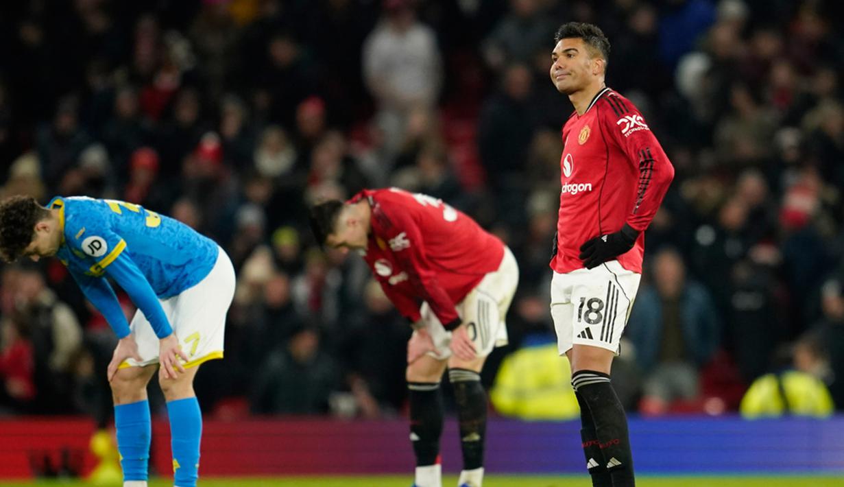Manchester United kehilangan poin penting saat menjamu Wolverhampton Wanderers pada lanjutan Liga Inggris yang digelar di Stadion Old Trafford, Rabu (31/12/2025) dini hari WIB. (AP Photo/Dave Thompson)