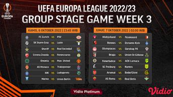 Dapatkan Link Live Streaming Liga Europa 2022/23 Minggu Ketiga di Vidio Mulai 6 dan 7 Oktober 2022