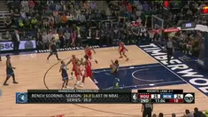 Berita video game recap NBA 2017-2018 antara Houston Rockets melawan Minnesota Timberwolves dengan skor 119-100.