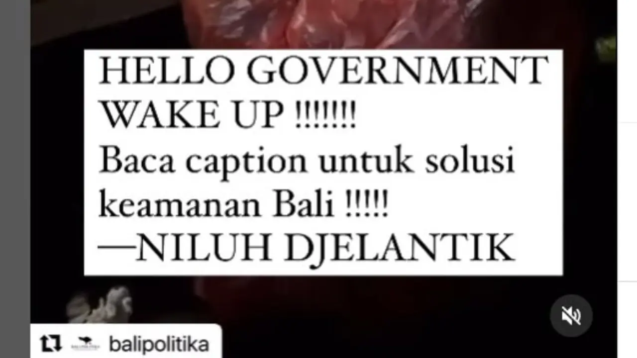 Perempuan Mengaku Dirampok dan Alami Kekerasan di Pecatu, Ni Luh Djelantik Serukam Solusi Keamanan di Bali.  foto: (dok.Instagram @https://www.instagram.com/niluhdjelantik//https://www.instagram.com/p/DF66eG5SHWq/Henry)