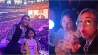 Momen Ayu Ting Ting dan Bilqis Nonton Konser BTS. (Sumber: Instagram/ayutingting92)