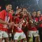 Kemenangan di laga terakhir ini terasa manis bagi Bali United yang melengkapi raihan gelar juara BRI Liga 1 musim 2021/2022. (Bola.com/M Iqbal Ichsan)