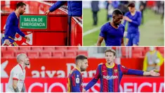 Para pemain Barcelona tak mampu menutupi kekecewaan usai digilas Sevilla pada laga leg pertama semifinal Copa del Rey. Berikut reaksi Lionel Messi dkk usai dipermalukan Sevilla dua gol tanpa balas.