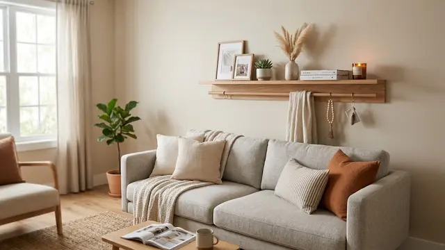 Model Rak Tipis untuk Dinding Belakang Sofa
