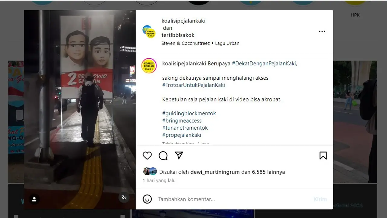 Viral Baliho Prabowo-Gibran Terpasang di Tengah Trotoar