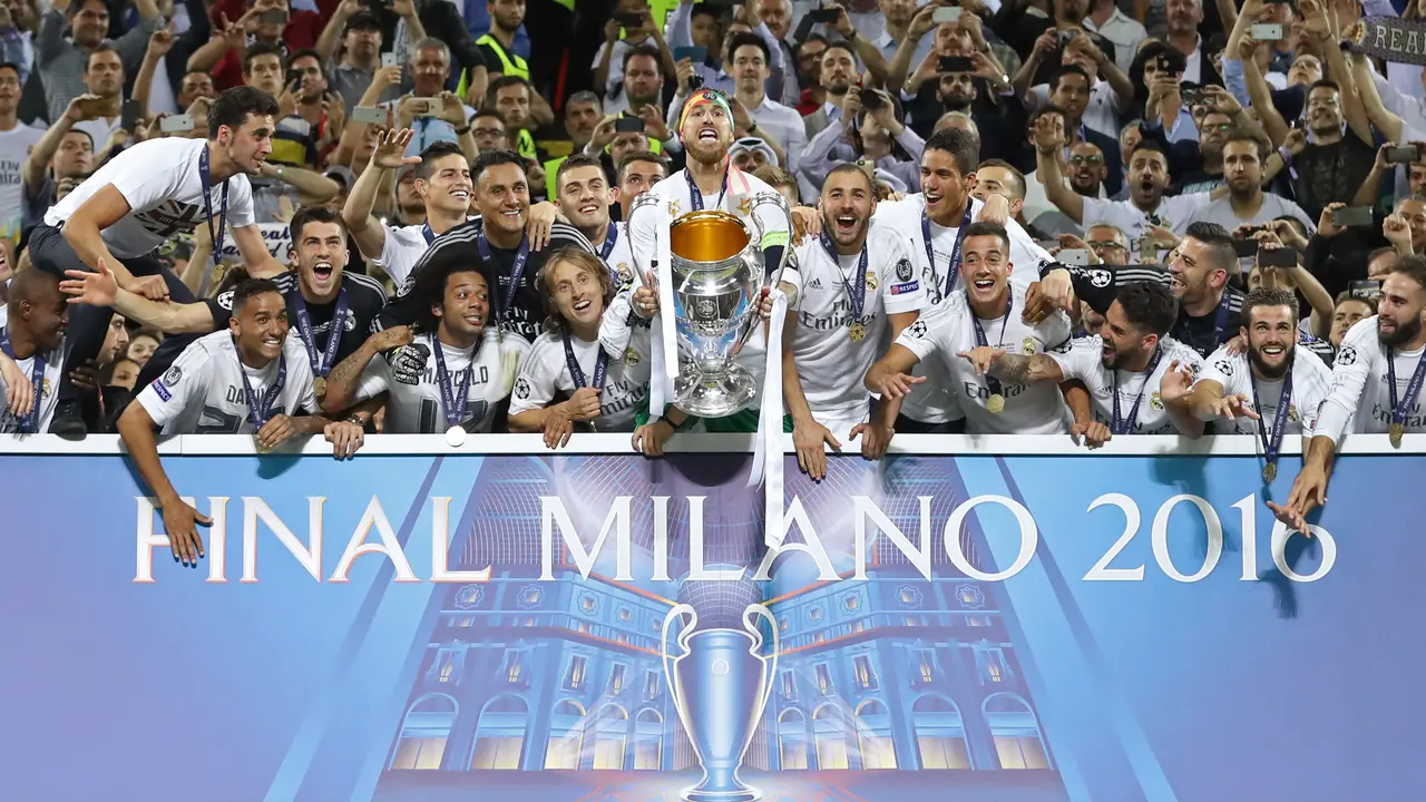 Skuat Real Madrid rayakan juara Liga Champions 