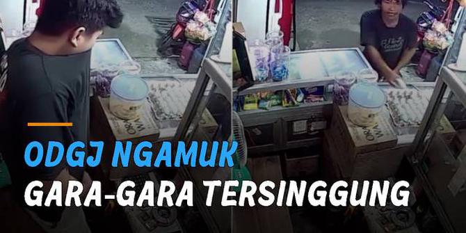 VIDEO: ODGJ Melempari Telur, Pemilik Warung Balas Pakai Tabung Gas 3 Kilo