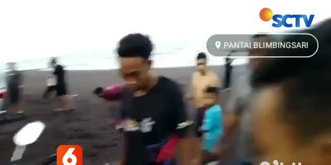 VIDEO: Salah Injak Gas, Minibus Terjungkal ke Pinggir Pantai Blimbingsari