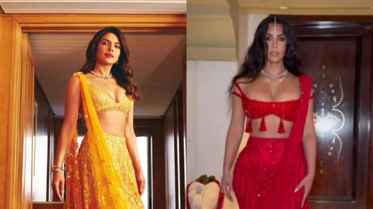 Adu Gaya Priyanka Chopra dan Kim Kardashian Kenakan Pakaian India saat Hadir Pernikahan Anant Ambani dan Radhika Merchant