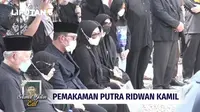 Ridwan Kamil di pemakaman anaknya, Emmeril Kahn Mumtadz atau Eril. (YouTube/ Liputan6)