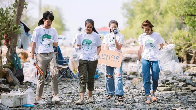 Ilustrasi sukarelawan, volunteer