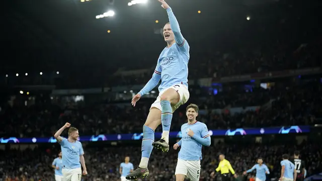 Erling Haaland cetak lima gol saat Manchester City vs Leipzig di Liga Champions