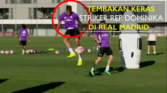 Video tembakan keras striker Republik Dominika di Real Madrid, Mariano Diaz, saat latihan.
