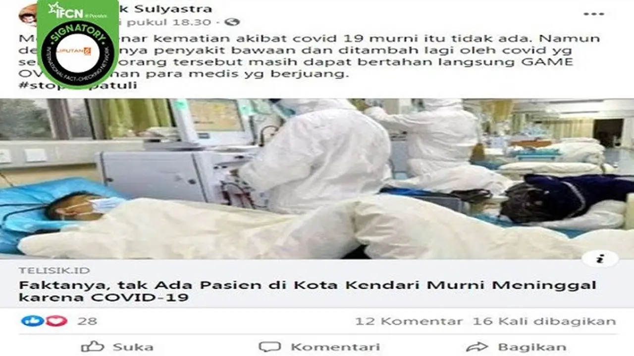 Gambar Tangkapan Layar Kabar Hoaks Tentang Virus Corona