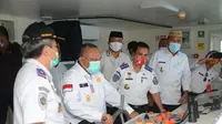 Pemerintah Provinsi Gorontalo meninjau langsung kesiapan Kapal Motor (KM) Sabuk Nusantara 113 (Arfandi Ibrahim/Liputan6.com)