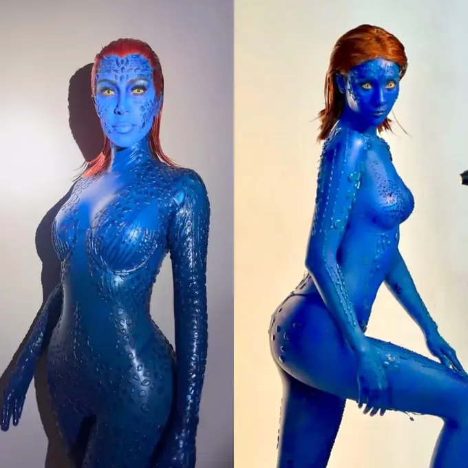 Adu Gaya Anya Geraldine dan Kim Kardashian Sama-sama Jadi Mystique di Momen Halloween