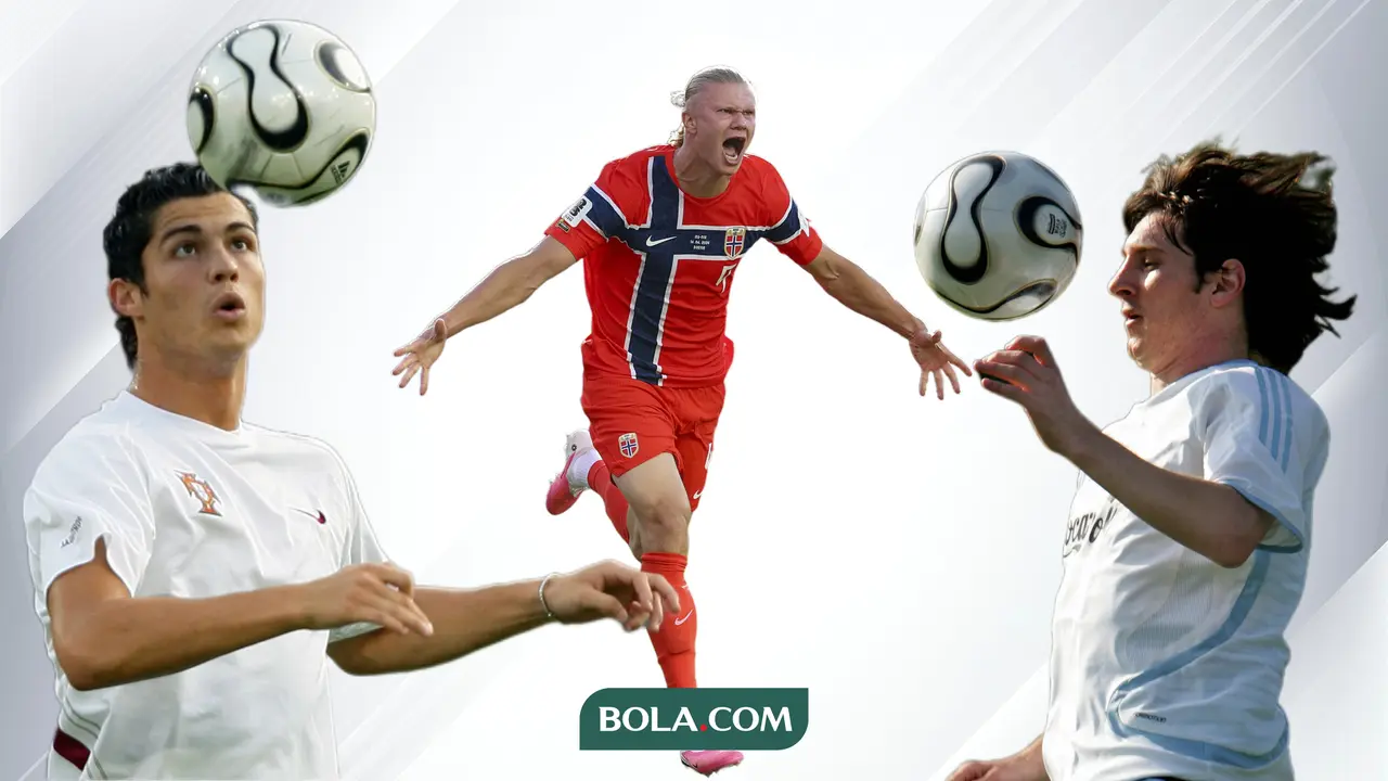 Erling Haaland, Lionel Messi, Cristiano Ronaldo