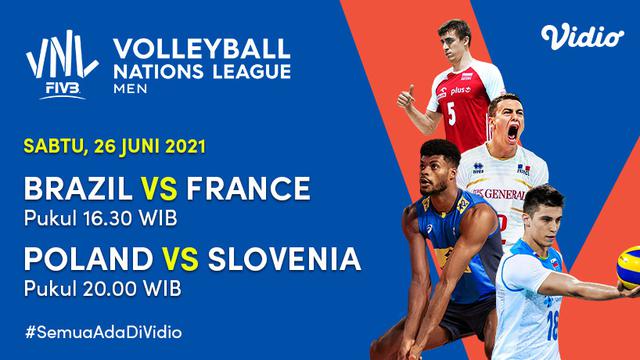 Jadwal dan Live Streaming Men’s VNL 2021 Semifinal di Vidio, Sabtu 26 Juni