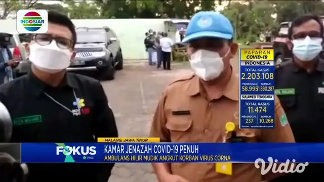 Angka kematian karena Covid-19 di Kota Malang melonjak tajam, sehingga kamar jenazah RSUD Malang penuh dan sangat kewalahan.