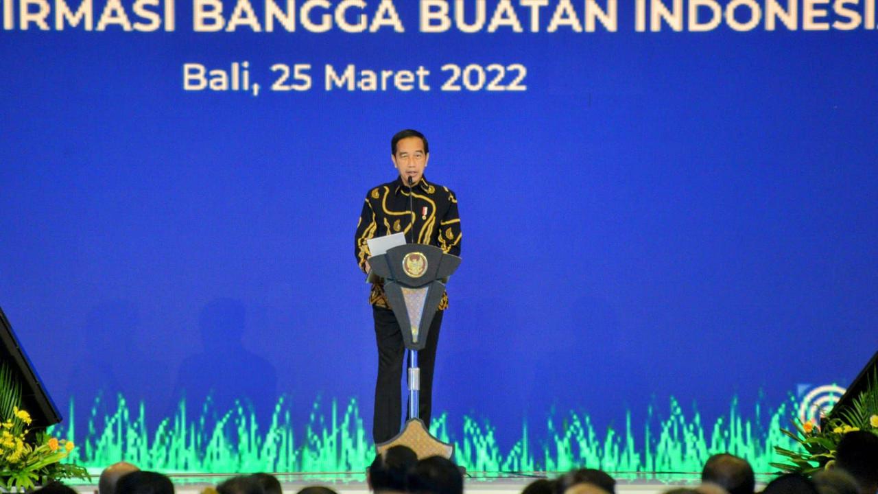 Presiden Joko Widodo (Jokowi) dalam kegiatan Arahan Presiden kepada Menteri, Kepala Lembaga, dan Kepala Daerah dan BUMN tentang Aksi Afirmasi Bangga Buatan Indonesia, di Bali. (Dok ekon.go.id)