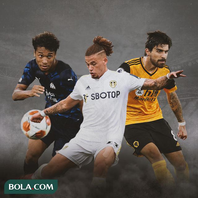 Ilustrasi - Boubacar Kamara, Kalvin Phillips, Ruben Nevez