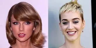 Perselisihan memang sempat terjadi antara Katy Perry dan Taylor Swift sejak beberapa waktu lalu. Lantaran lirik lagu, menimbulkan salah satu pihak merasa tersindir dan akhirnya saling membalas lewat lagu. (AFP)