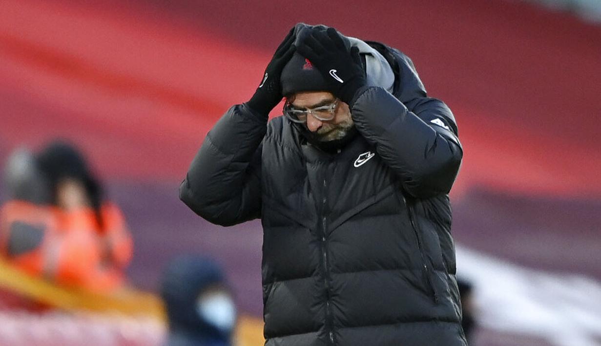 Di sisi lain, Manchester City sukses melepaskan delapan tembakan dan empat diantaranya berhasil bersarang di gawang Liverpool. (Laurence Griffiths/Pool via AP)