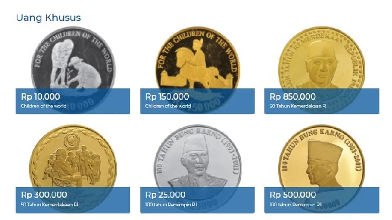 Berbagai uang rupiah khusus yang dicetak Bank Indonesia. Dok BI