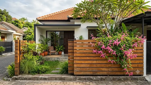 Pagar Kayu Minimalis Bernuansa Natural