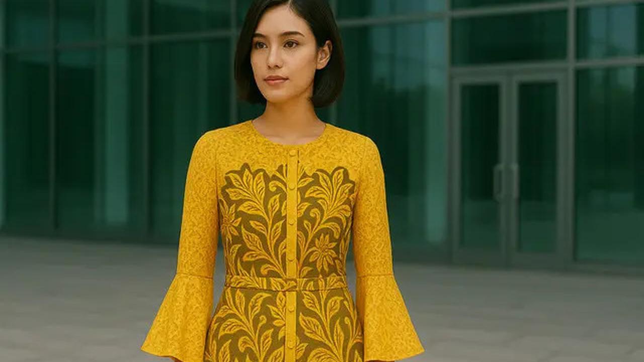 20 Model Dress Batik Kombinasi Brokat Lengan Panjang, Anggun untuk Acara Resmi dan Kondangan