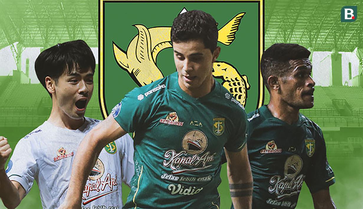 Keberhasilan Persebaya Surabaya menembus peringkat kelima dalam klasemen akhir BRI Liga 1 2021/2022 tentunya tak lepas dari peran para pemain andalannya. Namun akibat ketidakcocokan kontrak baru dan masalah keluarga, Bajul Ijo harus rela melepas 4 pemain berikut. (Bola.com/Adreanus Titus)
