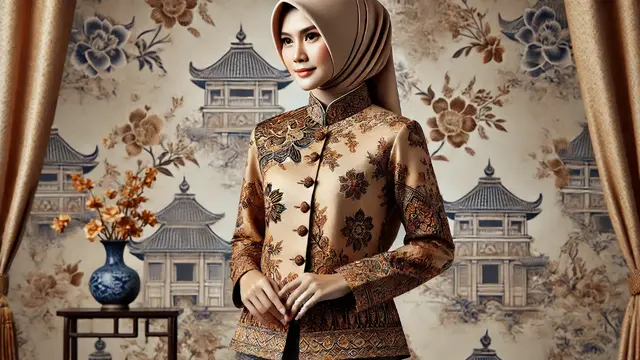 Batik Model Shanghai Berhijab untuk Kerja (Foto: Rizka Nur Laily via ChatGPT)