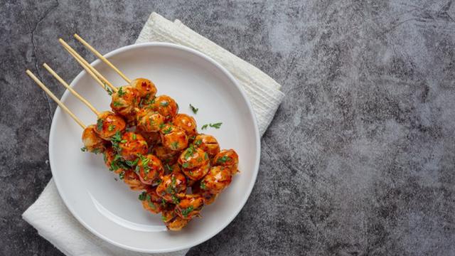 ilustrasi bakso bakar