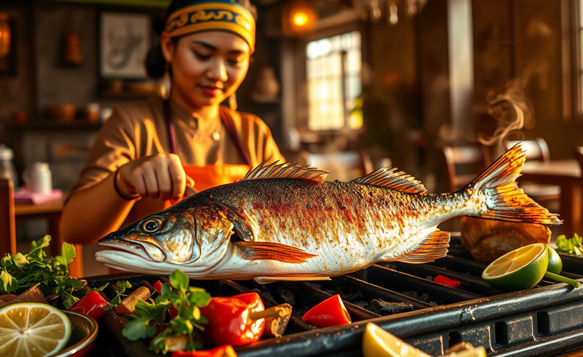 Ilustrasi Ikan Bakar Nila