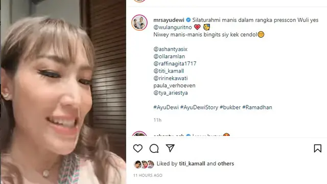 Titi Kamal, Nagita Slavina, Ayu Dewi hingga Wulan Guritno terlihat kompak dalam acara buka puasa bersama (Foto: Instagram @mrsayudewi)